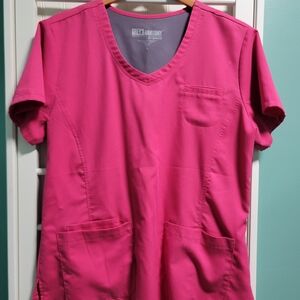 Grey's Anatomy Boxy Pink Short Sleeve Scrub Top.  Size Large.
